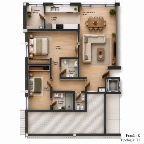 Apartamento T2 para Venda em Rio Tinto Planta 1