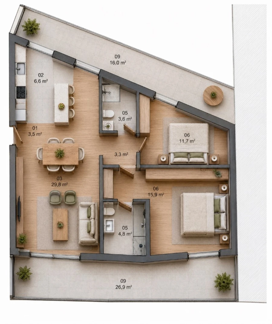 Apartamento T2 para Venda em Matosinhos e Leça da Palmeira Planta 1