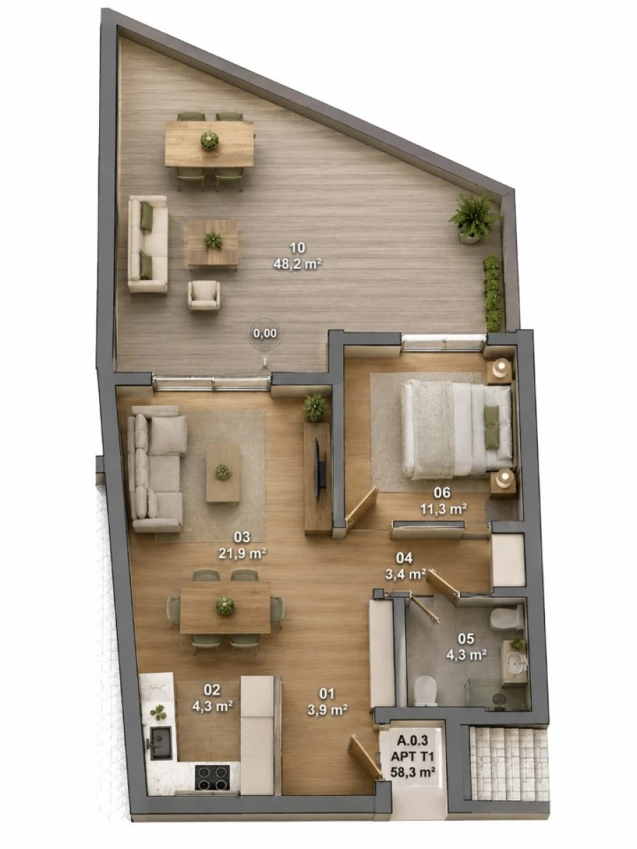 Apartamento T1 para Venda em Matosinhos e Leça da Palmeira Planta 1