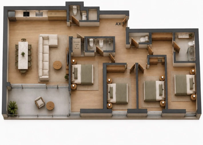 Apartamento T4 para Venda em Matosinhos e Leça da Palmeira Planta 1