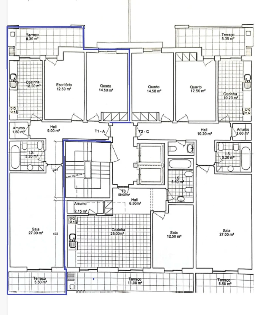 Apartamento T2 para Venda em Armação de Pera Planta 1