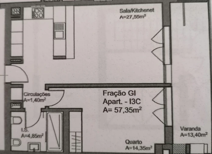 Apartamento T1 para Venda em Seixal, Arrentela e Aldeia de Paio Pires Planta 2
