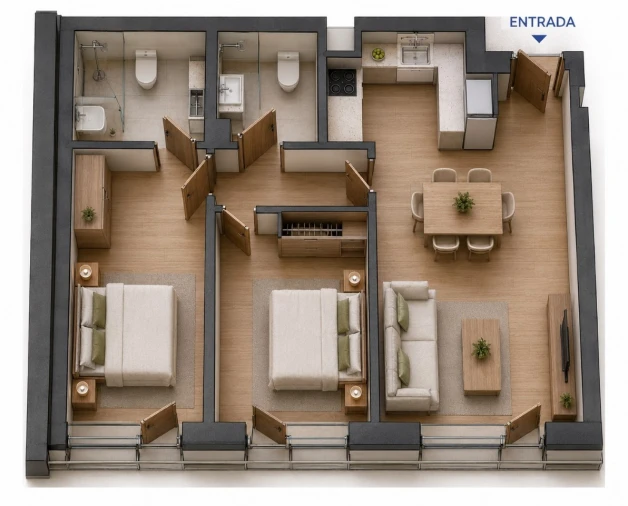 Apartamento T2 para Venda em Campanhã Planta 1