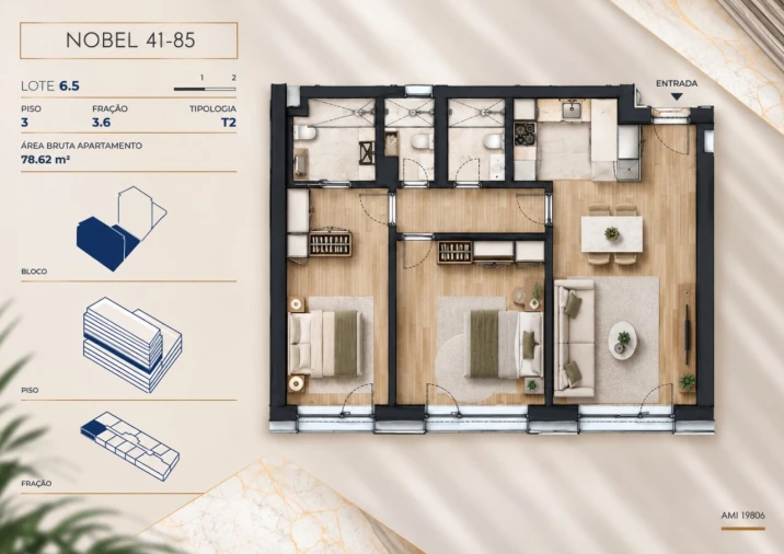 Apartamento T2 para Venda em Campanhã Planta 1