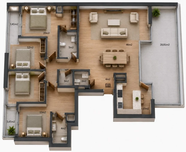 Apartamento T4 para Venda em Matosinhos e Leça da Palmeira Planta 1
