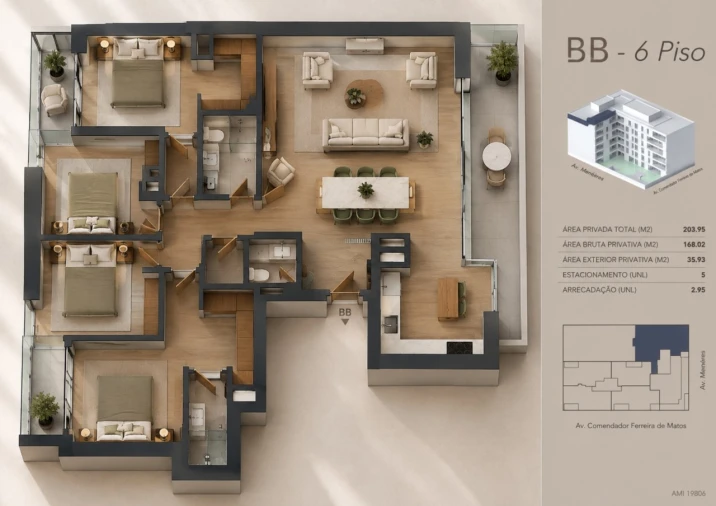 Apartamento T4 para Venda em Matosinhos e Leça da Palmeira Planta 1
