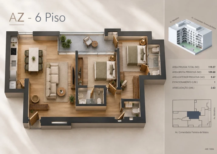 Apartamento T2 para Venda em Matosinhos e Leça da Palmeira Planta 1