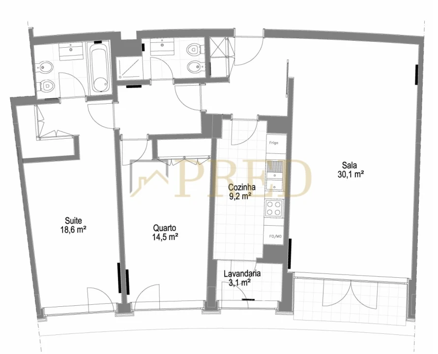 Apartamento T2 para Venda em Santa Marinha e São Pedro da Afurada Foto 19