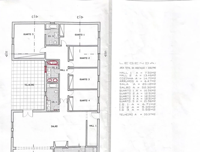 Moradia T5 para Venda em Casa Branca Planta 1
