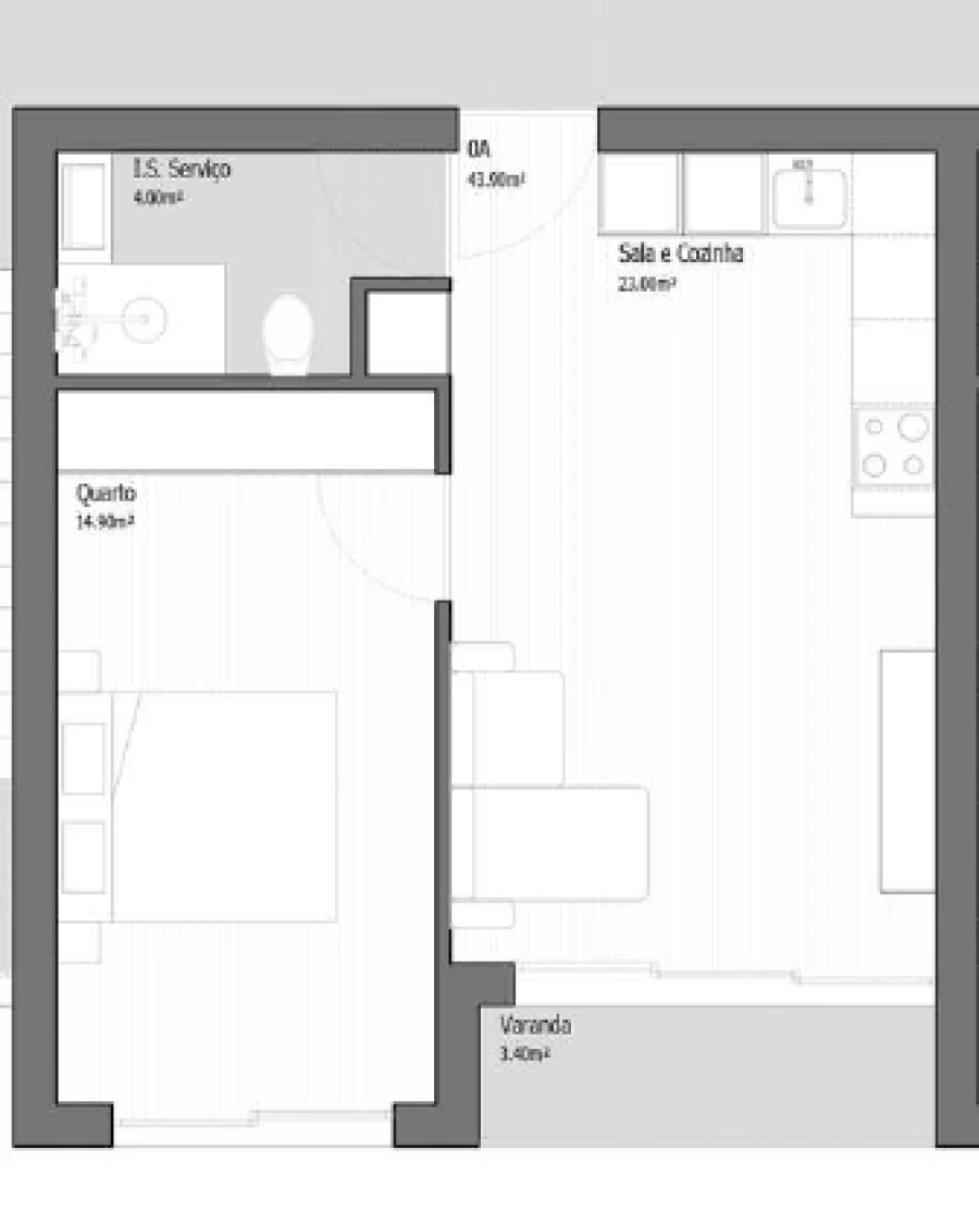 Apartamento T1 para Venda em Vila Praia de Ancora Foto 8