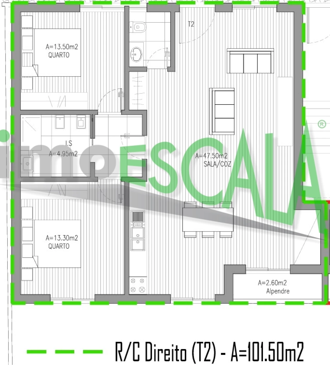 Apartamento T2 para Venda em Marvila, Ribeira Santarém, São Salvador, São Nicolau Foto 20