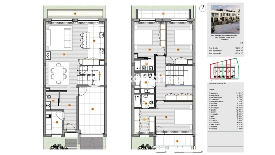 Moradia T3 para Venda em Brufe Planta 1
