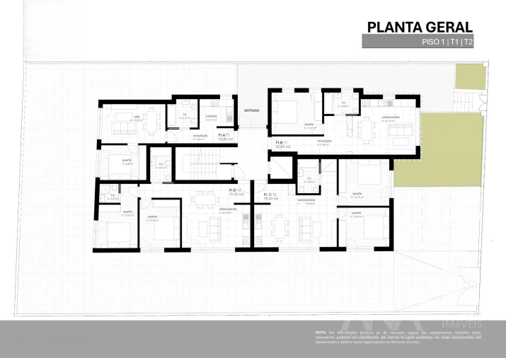 Apartamento T2 para Venda em Viseu Planta 1