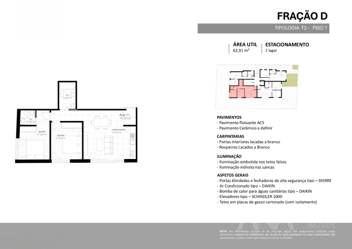 Apartamento T2 para Venda em Viseu Planta 2