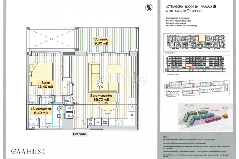 Apartamento T1 para Venda em Santa Marinha e São Pedro da Afurada Planta 1