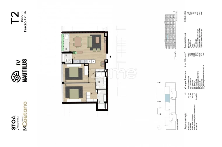 Apartamento T2 para Venda em Matosinhos e Leça da Palmeira Planta 1