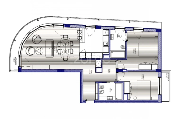 Apartamento T2 para Arrendamento em Cedofeita, Santo Ildefonso, Sé, Miragaia, São Nicolau e Vitória Planta 1