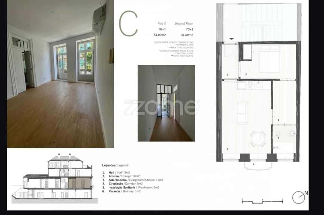 Apartamento T1 para Arrendamento em Cedofeita, Santo Ildefonso, Sé, Miragaia, São Nicolau e Vitória Foto 24