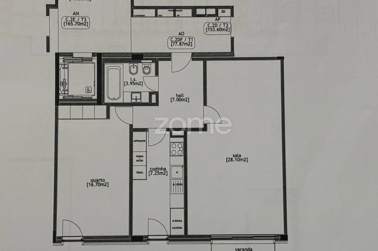 Apartamento T1 para Arrendamento em Paranhos Planta 1