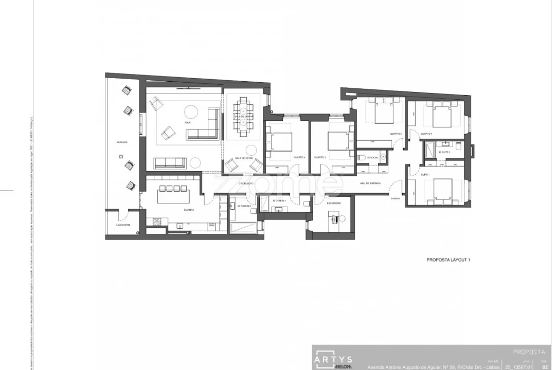 Apartamento T7 para Venda em Avenidas Novas Planta 2
