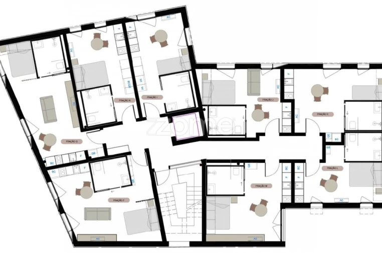 Apartamento T1 para Venda em Marrazes e Barosa Planta 1