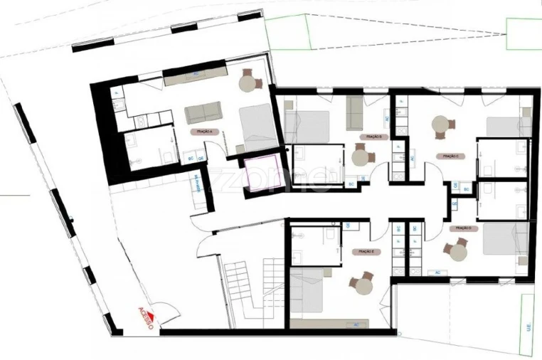Apartamento T1 para Venda em Marrazes e Barosa Planta 1