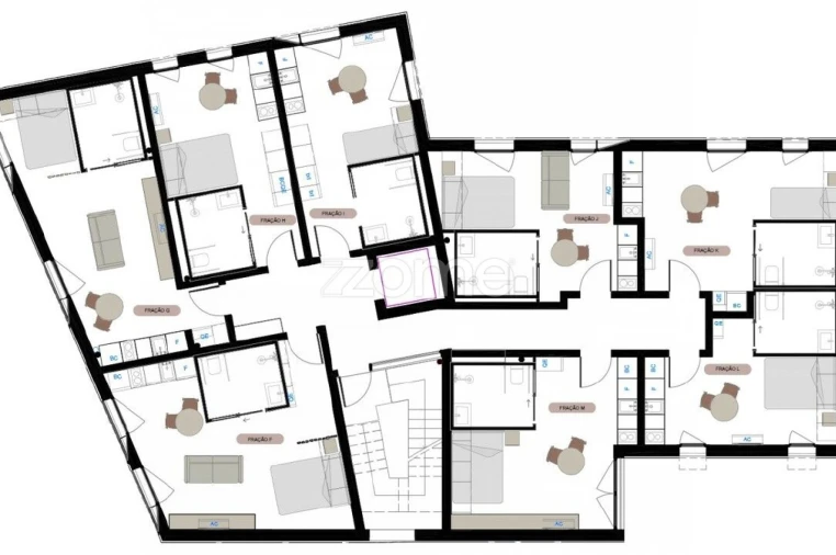 Apartamento T1 para Venda em Marrazes e Barosa Planta 1