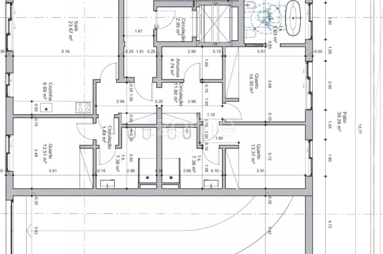 Apartamento T3 para Venda em Tavira (Santa Maria e Santiago) Planta 1