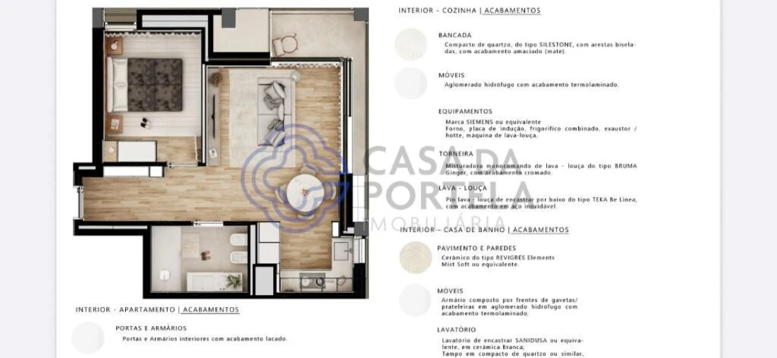 Apartamento T1 para Venda em Santa Marinha e São Pedro da Afurada Planta 1