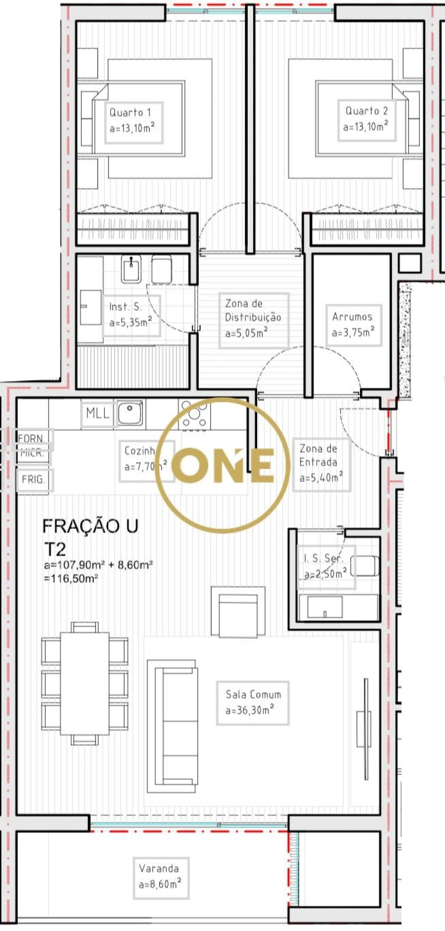 Apartamento T2 para Venda em Brufe Foto 13