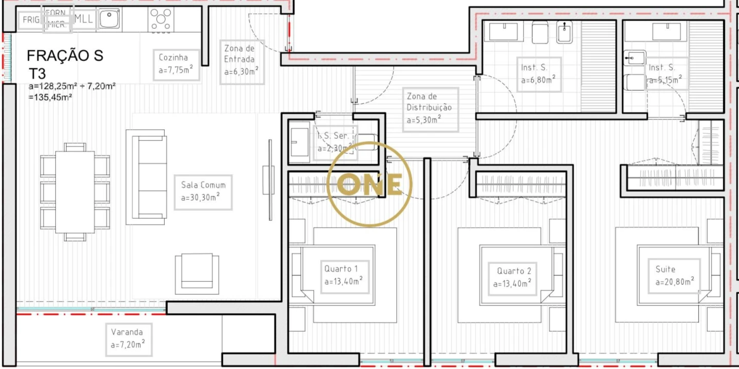 Apartamento T3 para Venda em Brufe Foto 13