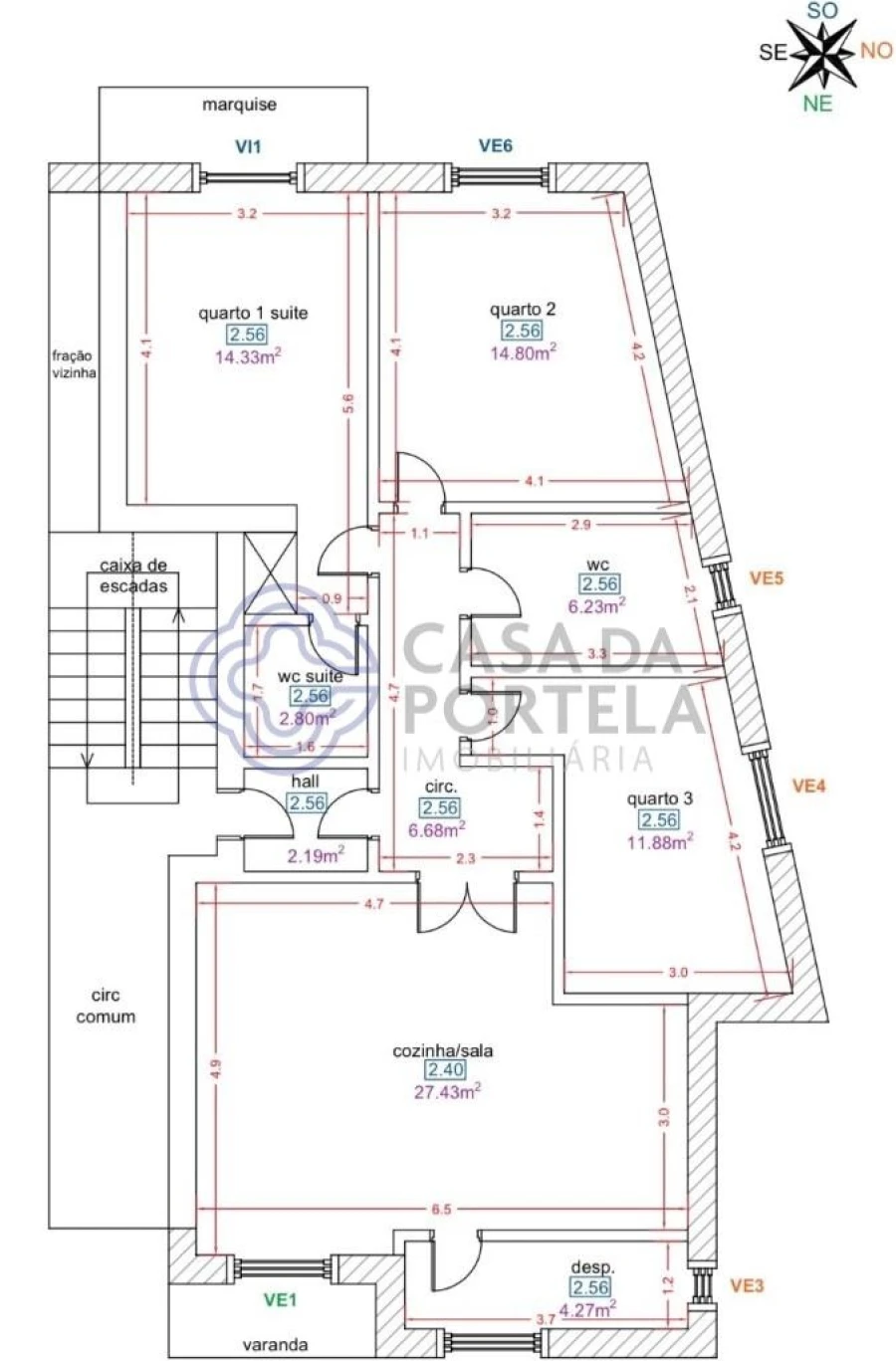 Apartamento T3 para Venda em Malta e Canidelo Foto 25