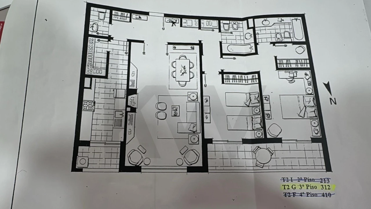 Apartamento T2 para Arrendamento em Cascais e Estoril Planta 2
