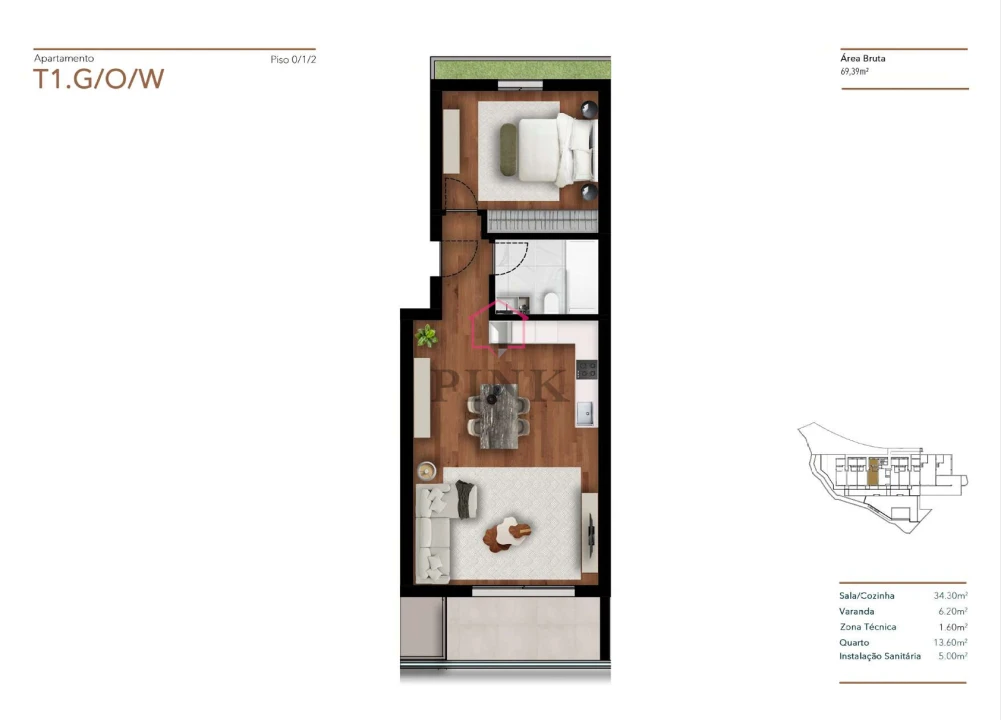Apartamento T1 para Venda em Imaculado Coração de Maria Foto 14