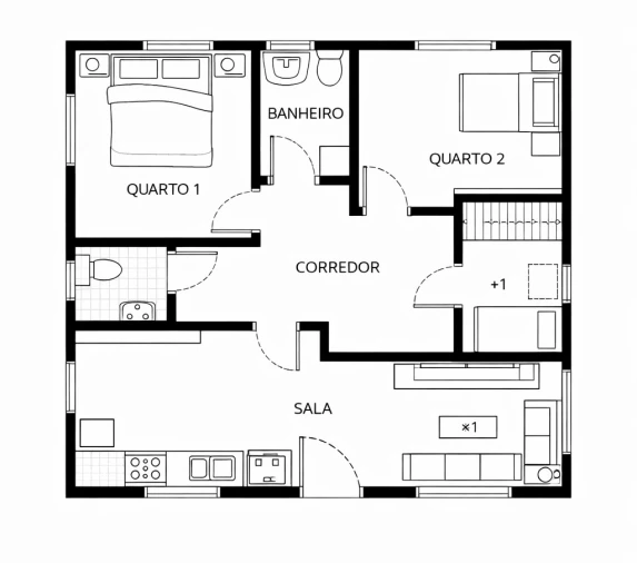 Apartamento T2 para Venda em Aguas Santas Planta 1