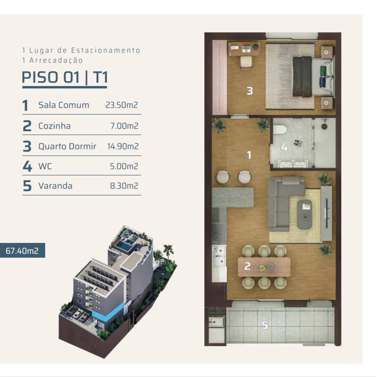 Apartamento T1 para Venda em Camara de Lobos Foto 17