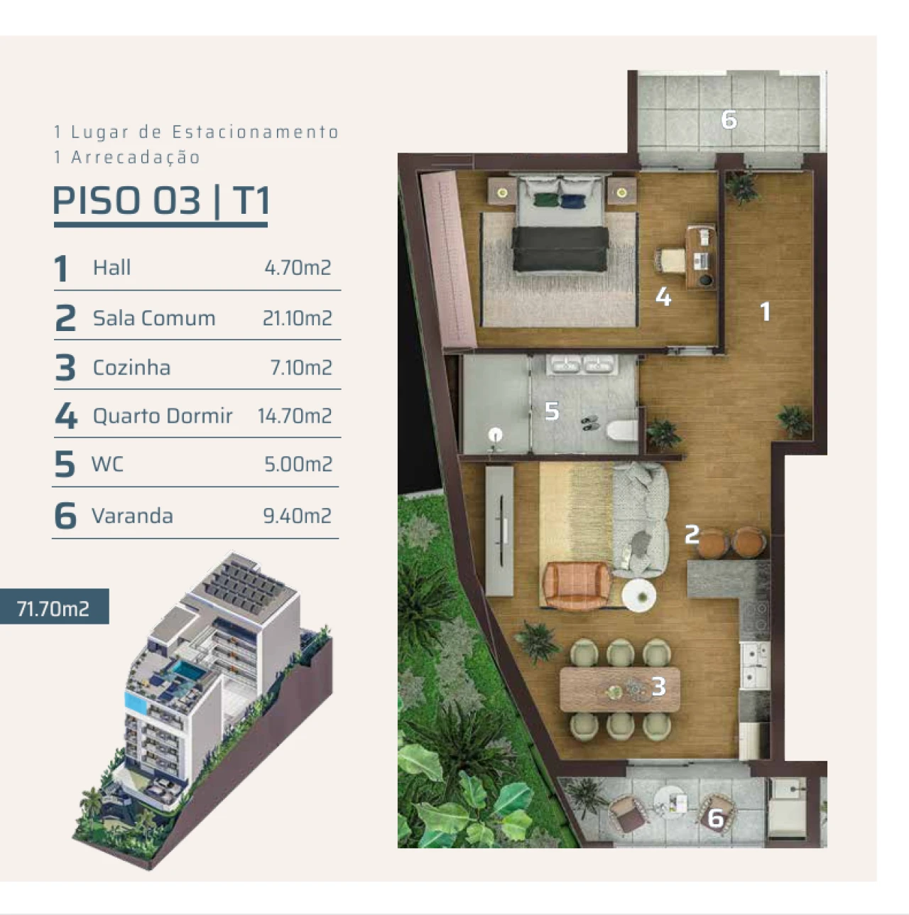 Apartamento T1 para Venda em Camara de Lobos Foto 17