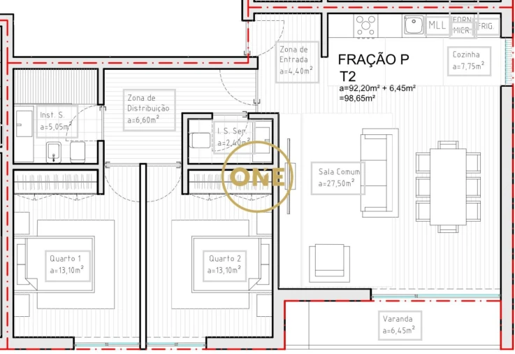 Apartamento T2 para Venda em Brufe Foto 13