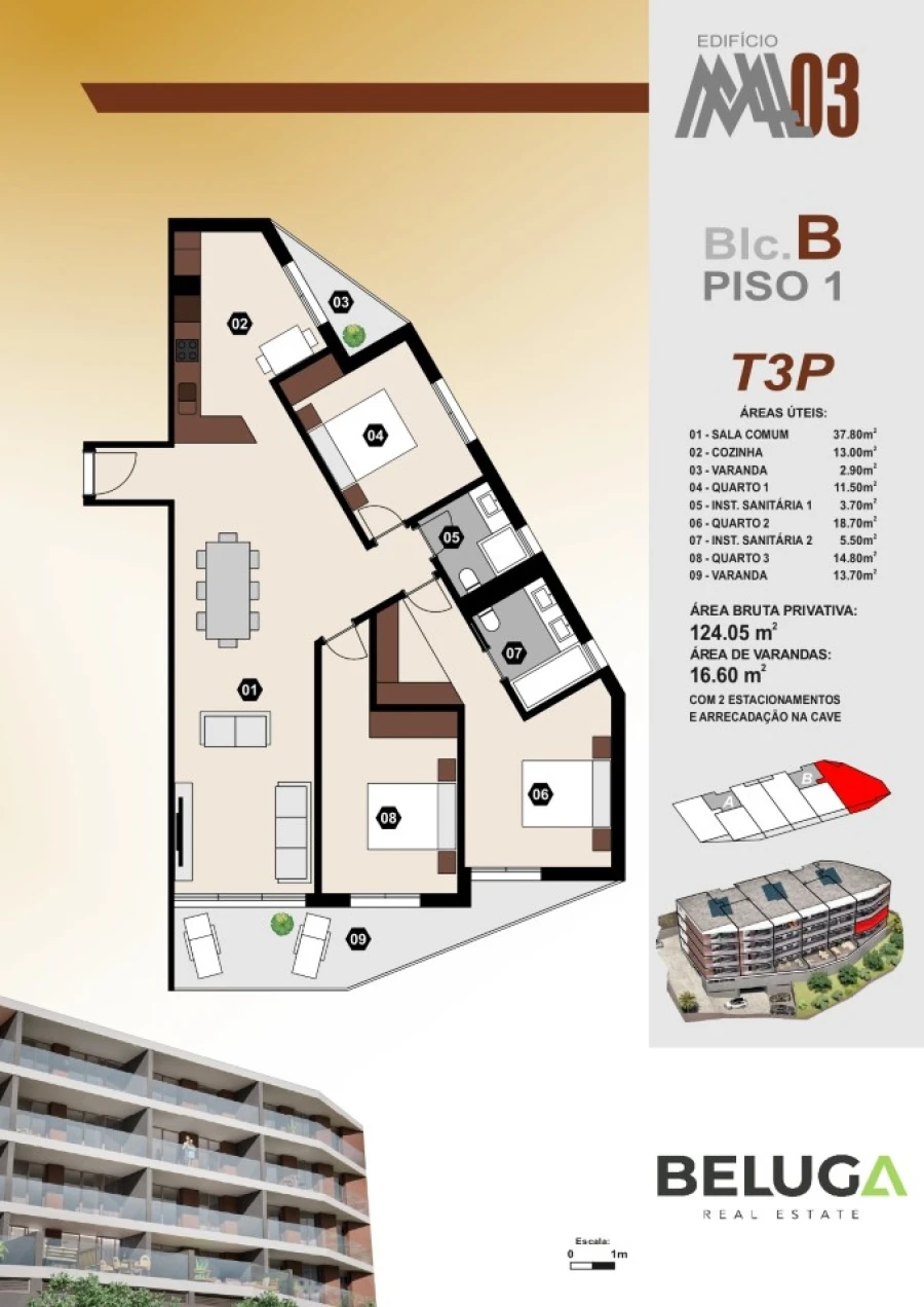 Apartamento T3 para Venda em Camara de Lobos Planta 1