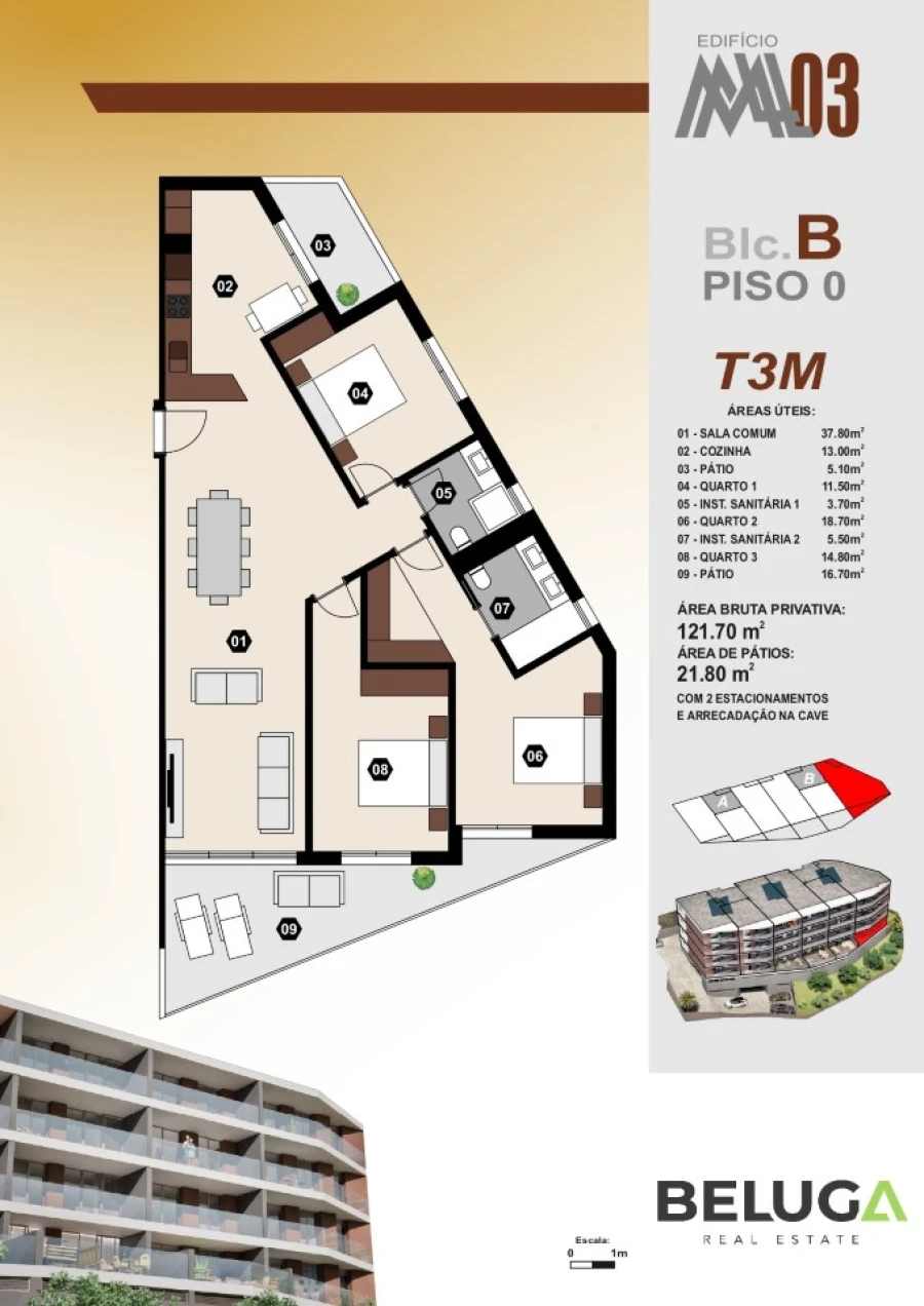 Apartamento T3 para Venda em Camara de Lobos Planta 1