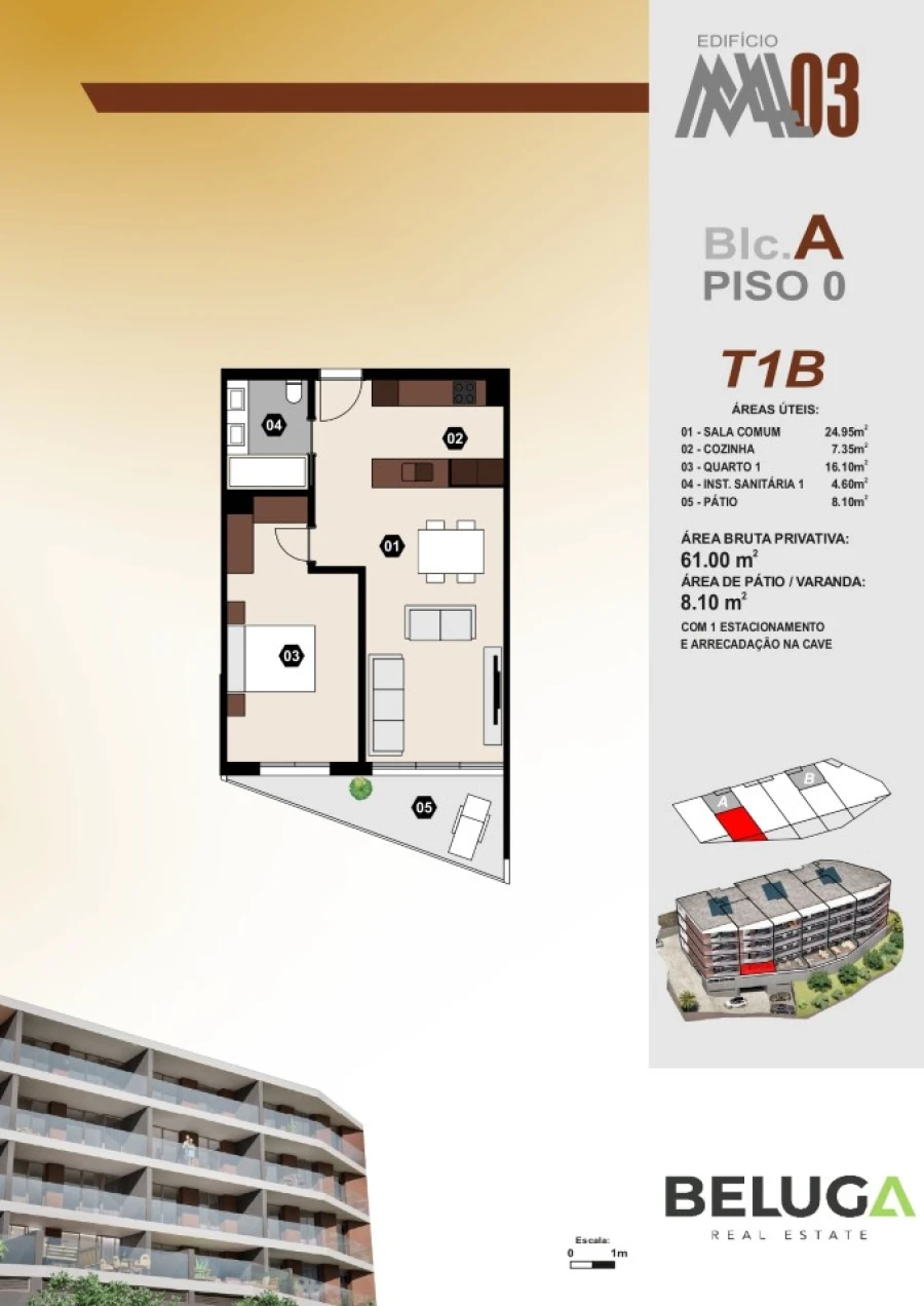 Apartamento T1 para Venda em Camara de Lobos Planta 1