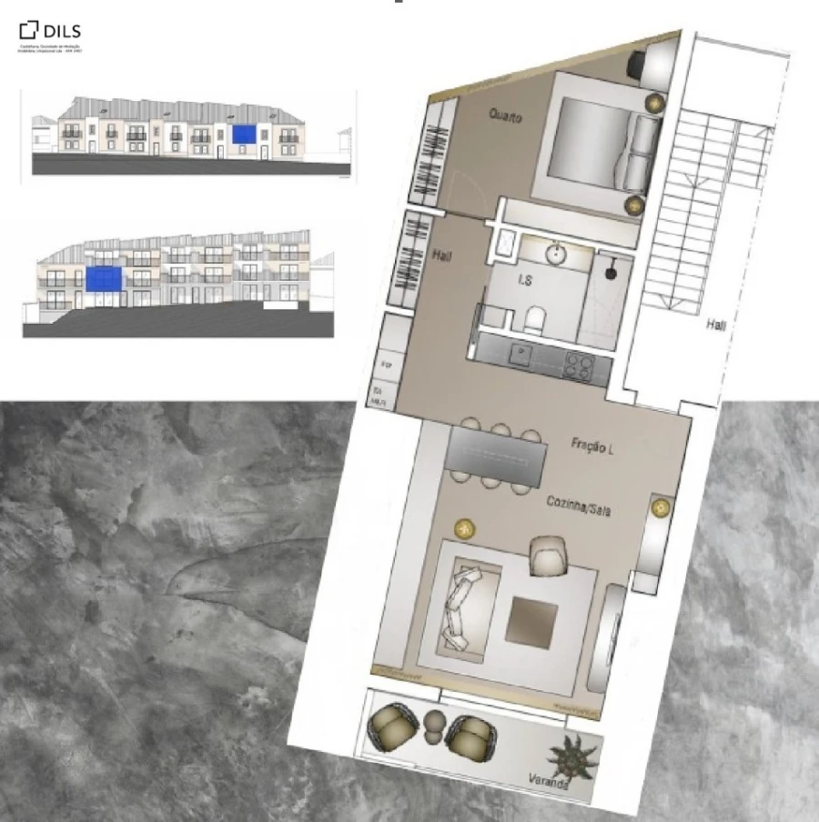 Apartamento T1 para Venda em Santa Maria do Castelo e Santiago e Santa Susana Planta 1