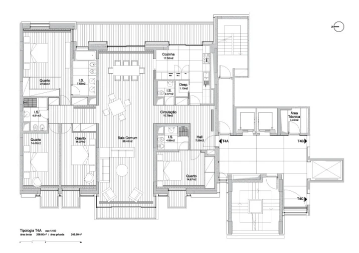 Apartamento T4 para Venda em Belém Planta 1