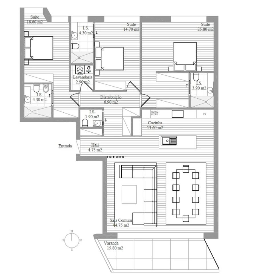 Apartamento T3 para Venda em Santa Maria Maior e Monserrate e Meadela Planta 1