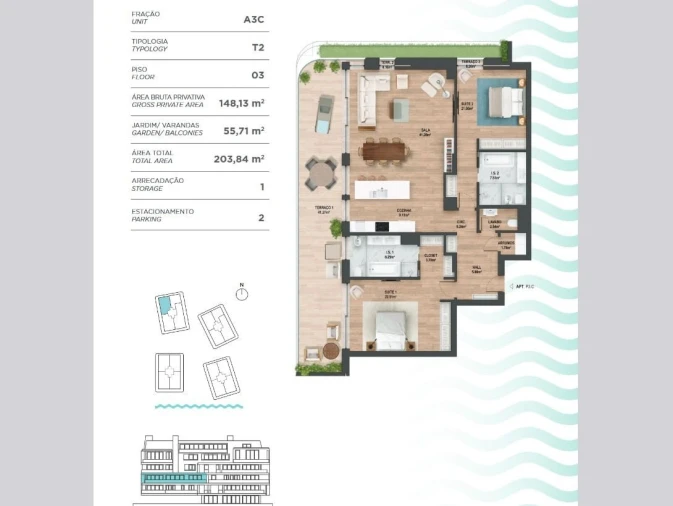 Apartamento T2 para Venda em Cascais e Estoril Planta 1