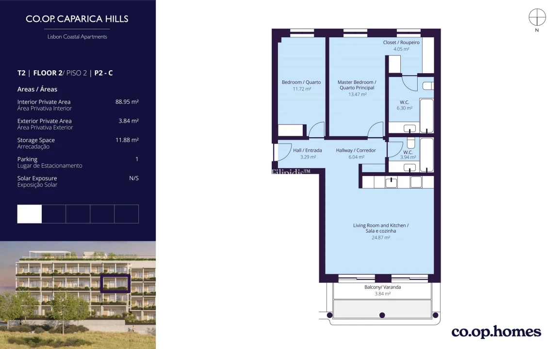 Apartamento T2 para Venda em Costa da Caparica Foto 22