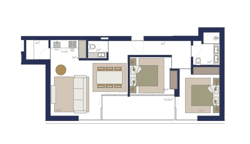 Apartamento T2 para Venda em Matosinhos e Leça da Palmeira Planta 1