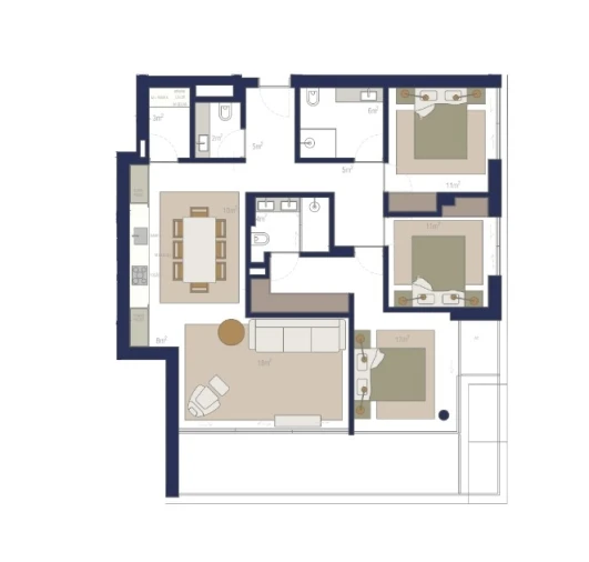 Apartamento T3 para Venda em Matosinhos e Leça da Palmeira Planta 1