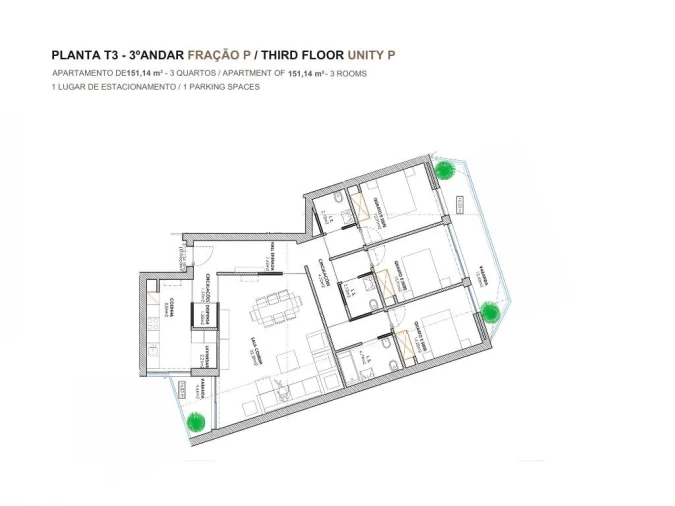 Apartamento T3 para Venda em Tavira (Santa Maria e Santiago) Planta 1
