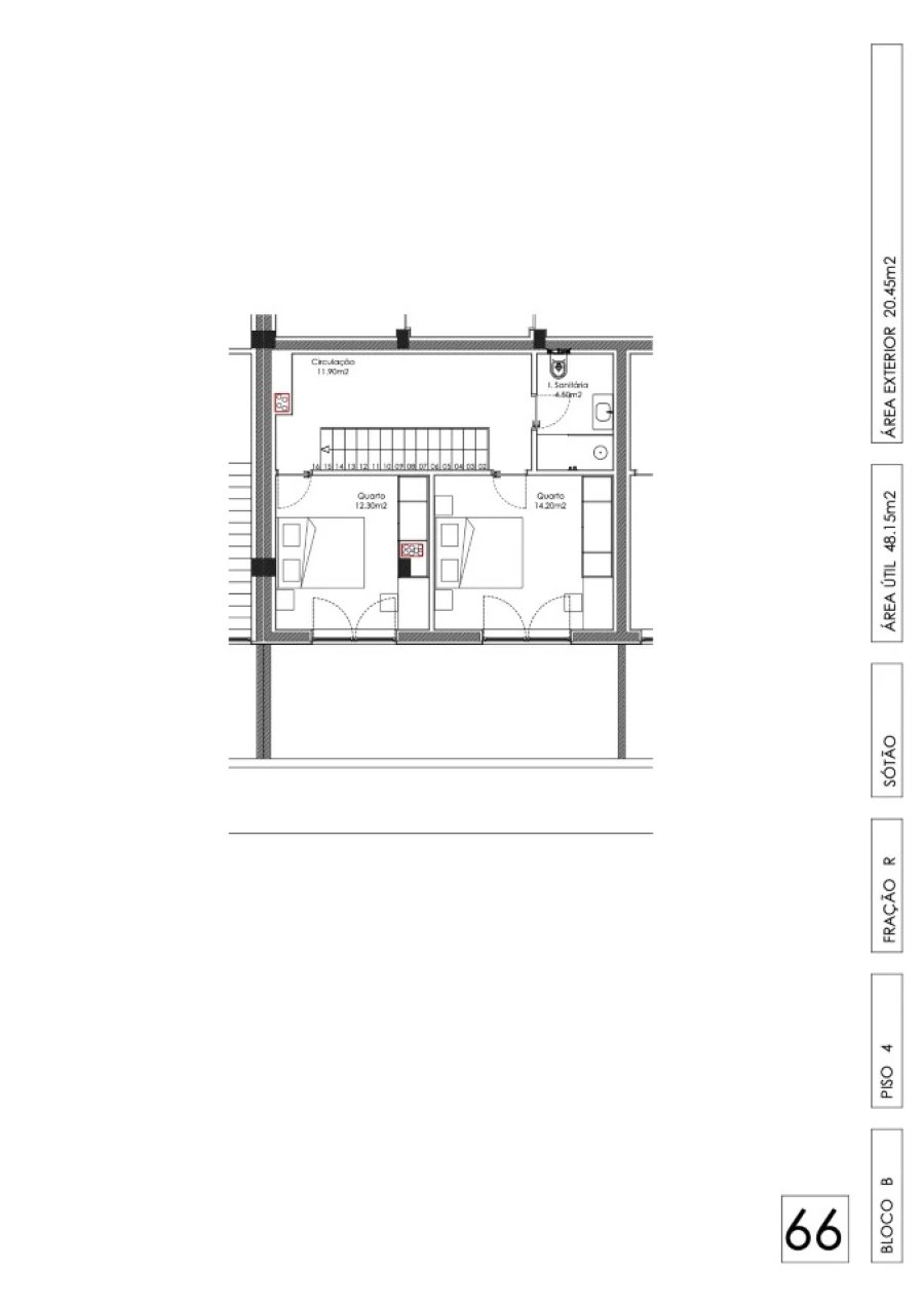 Apartamento T2 para Venda em Arca e Ponte de Lima Planta 2
